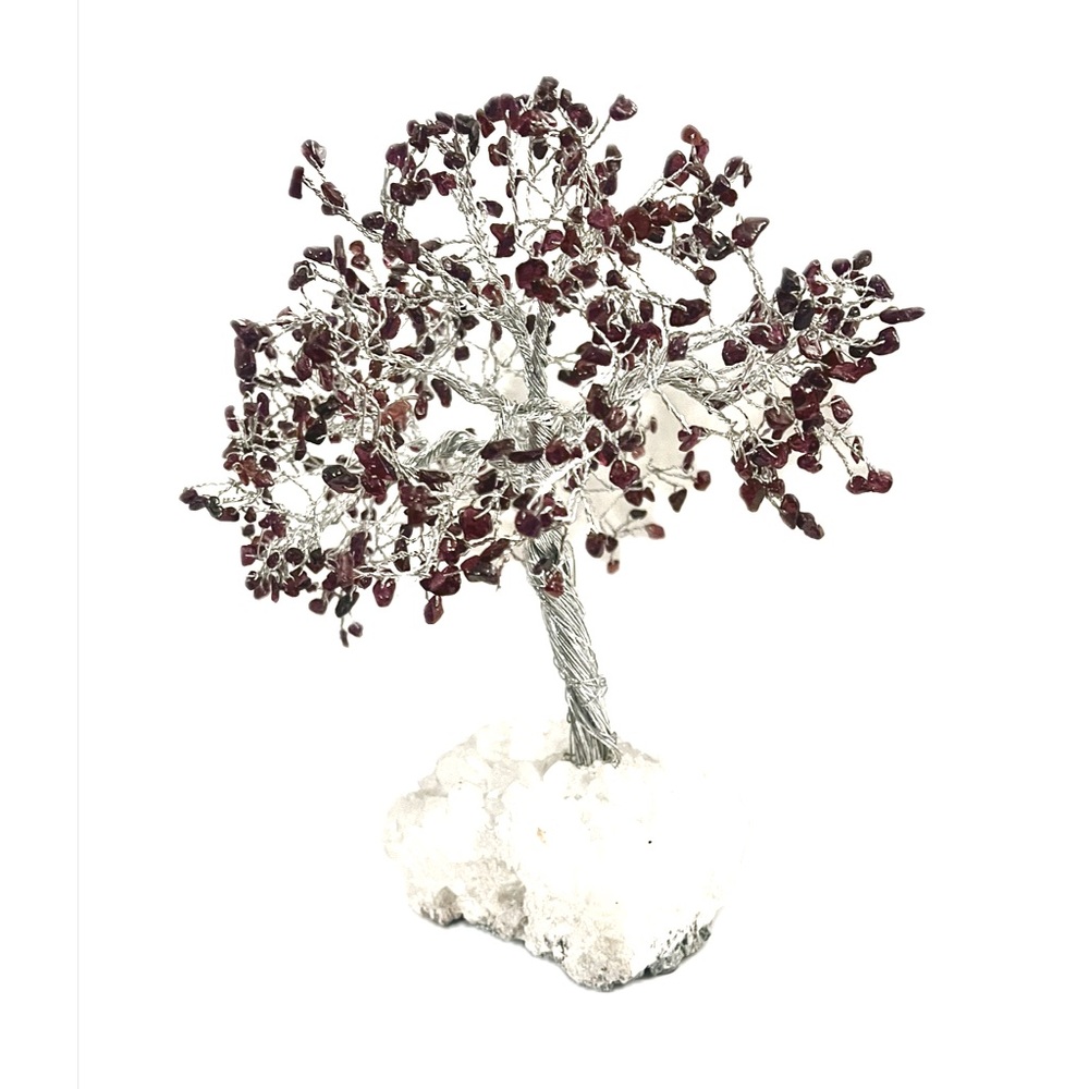 SOLD - Crystal Tree with Twisted Silver Wiring and Clear Quartz Base